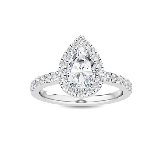 Classic Pear Halo Engagement Ring