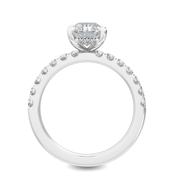 Luxe Radiant Hidden Halo Engagement Ring
