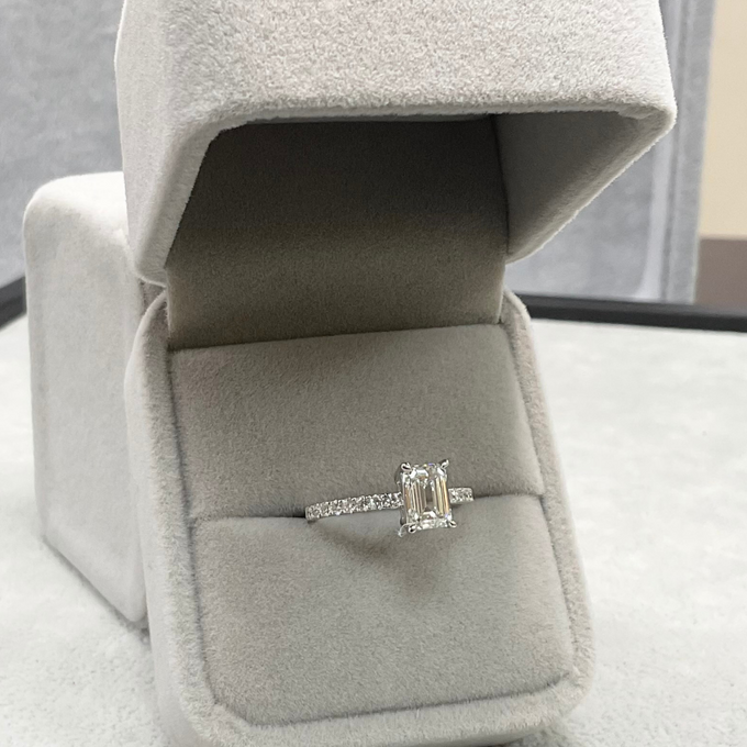  Emerald cut Engagement Ring