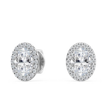  Oval Halo Diamond Earrings