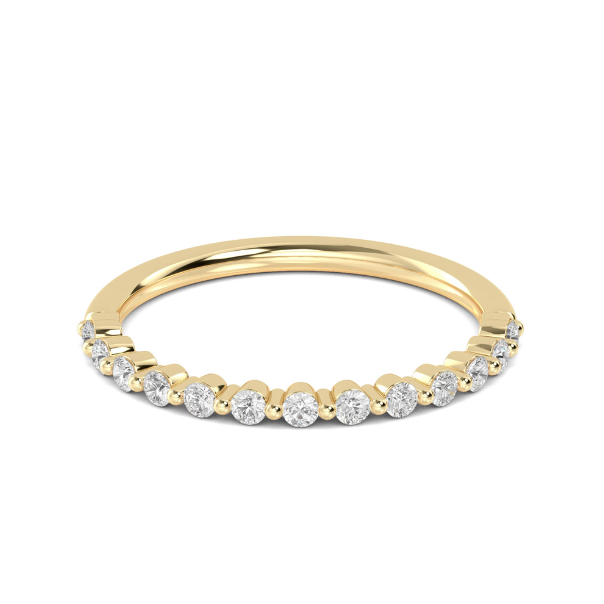 semi wedding band 18k yellow gold 