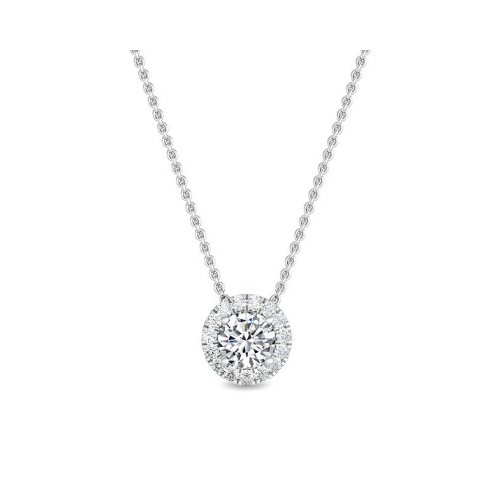 Round Brilliant Halo Pendant