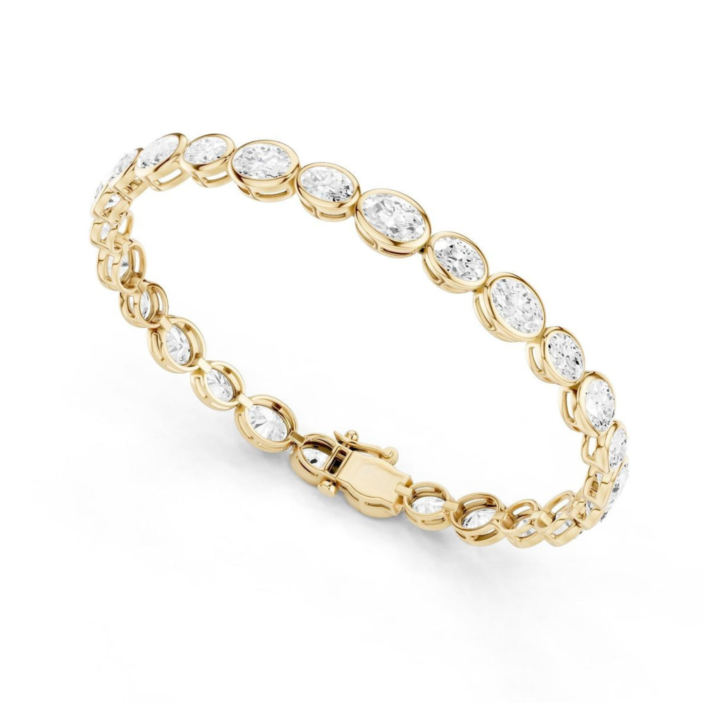 18k yellow gold lab grown diamond tennis bracelet