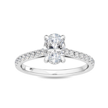  Oval hidden halo engagement ring