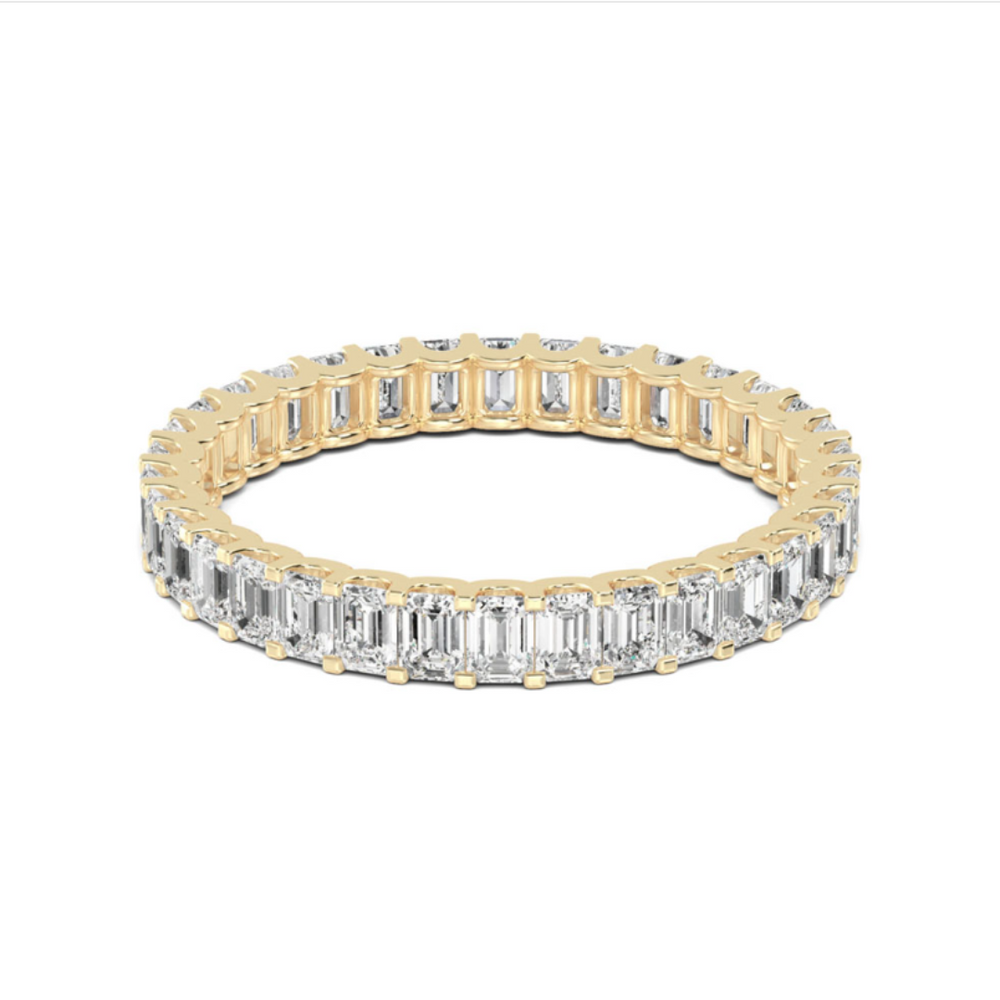 Emerald cut Wedding Band