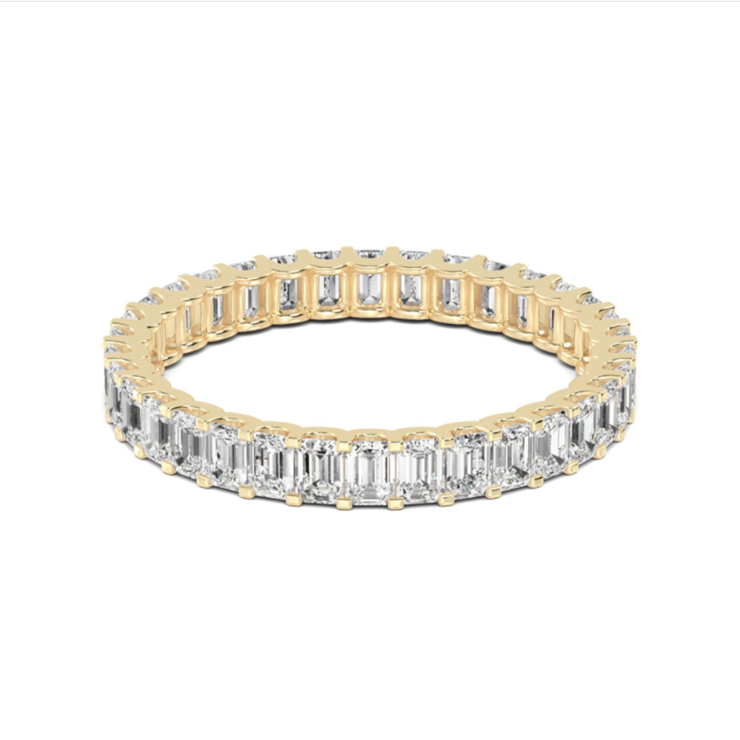 Emerald cut Wedding Band