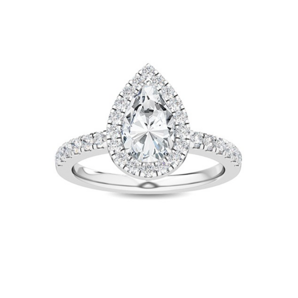 Pear Halo Engagement Ring