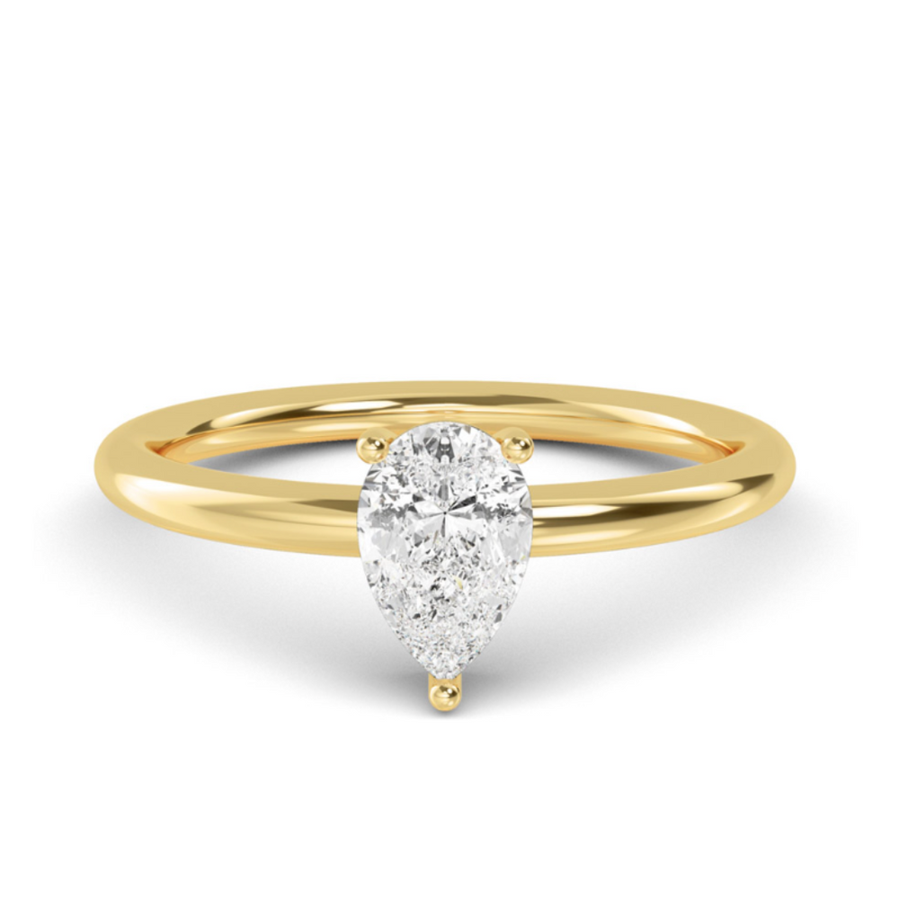 Pear Solitaire Ring