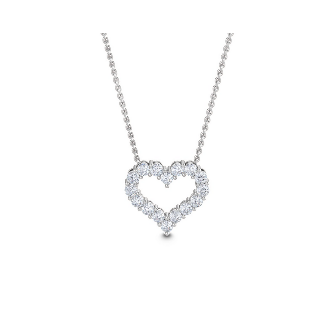 heart lab grown diamond pendant 18k white gold hong kong