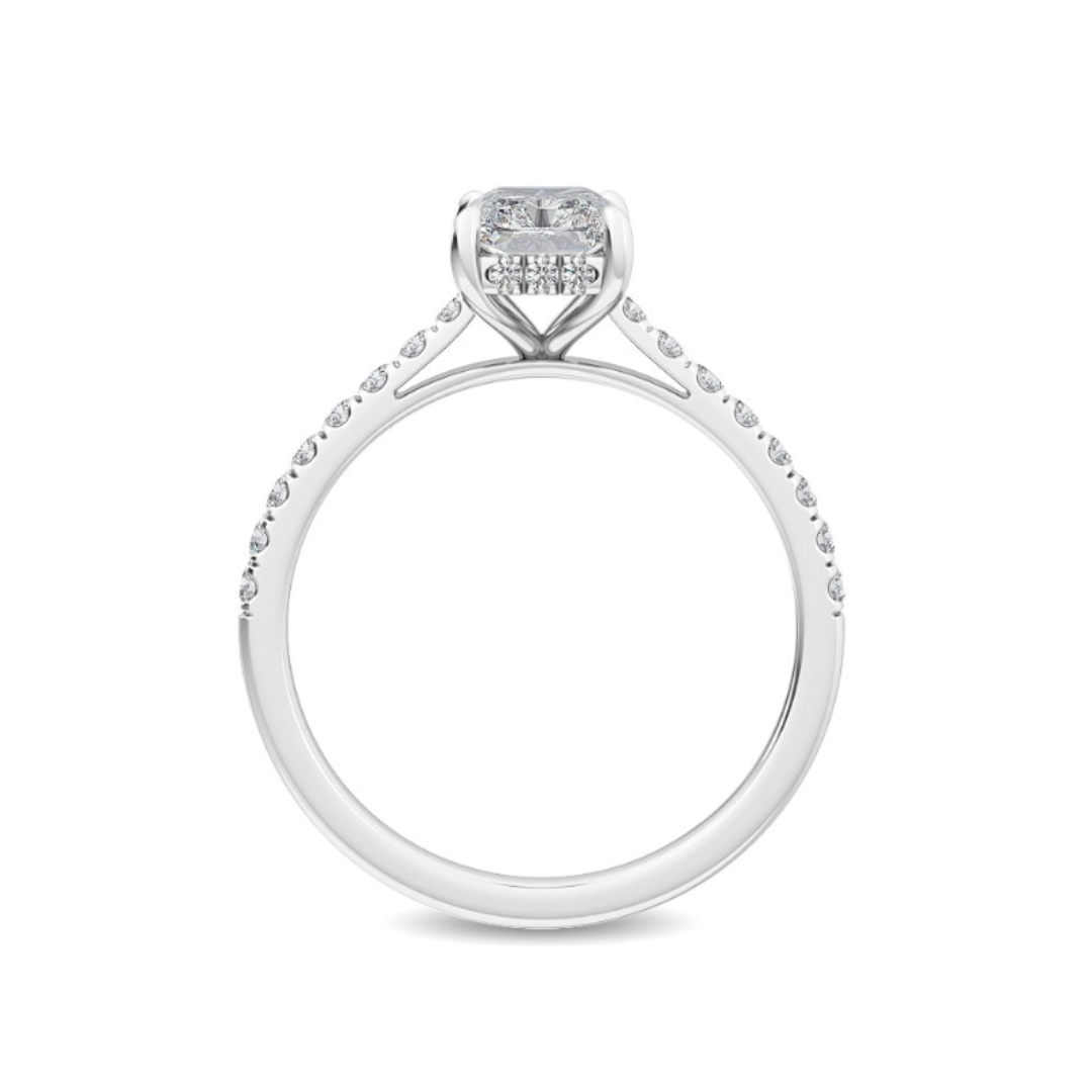 oval hidden halo engagement ring