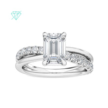  Emerald Swirl Engagement Ring
