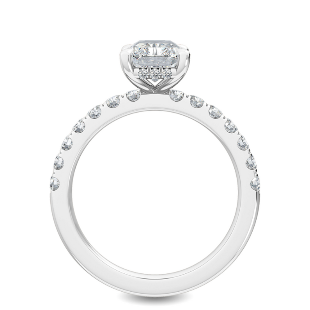 Luxe Radiant Hidden Halo Engagement Ring