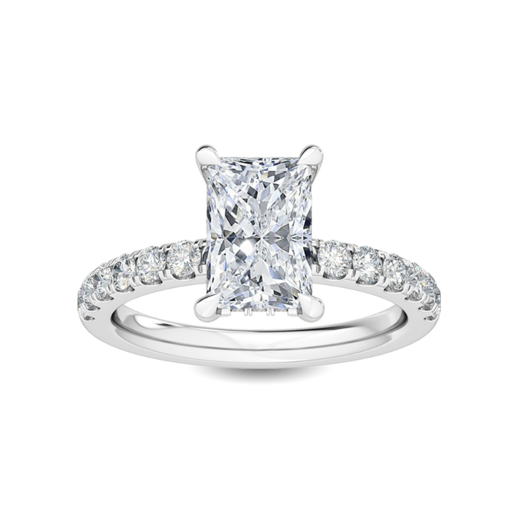 Luxe Radiant Hidden Halo Engagement Ring