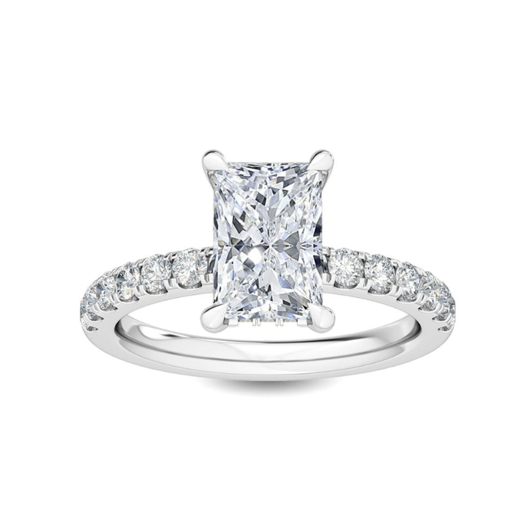 Luxe Radiant Hidden Halo Engagement Ring