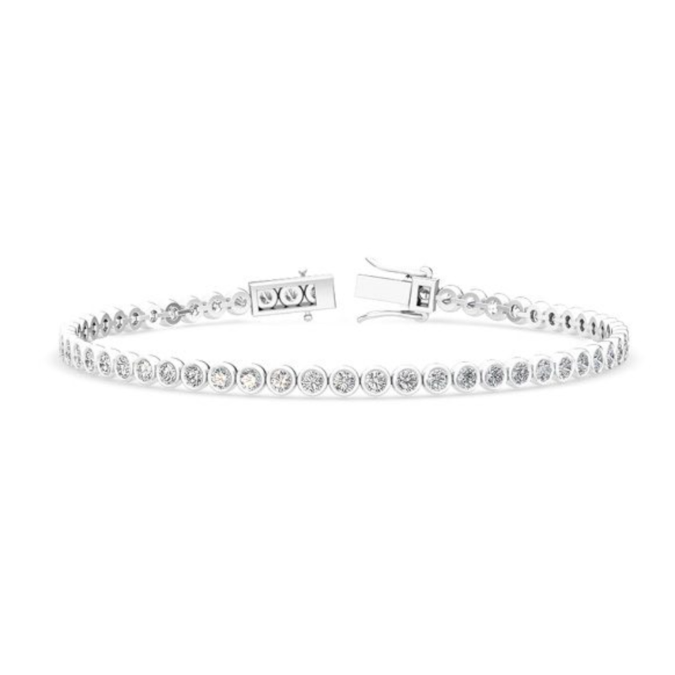 Bezel round tennis bracelet 18k white gold mens lab grown diamonds hong kong