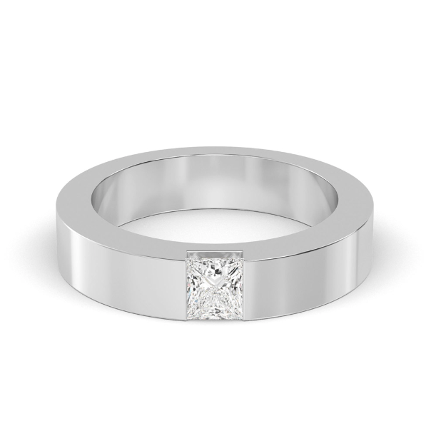 Minimal mens wedding ring lab grown diamond 