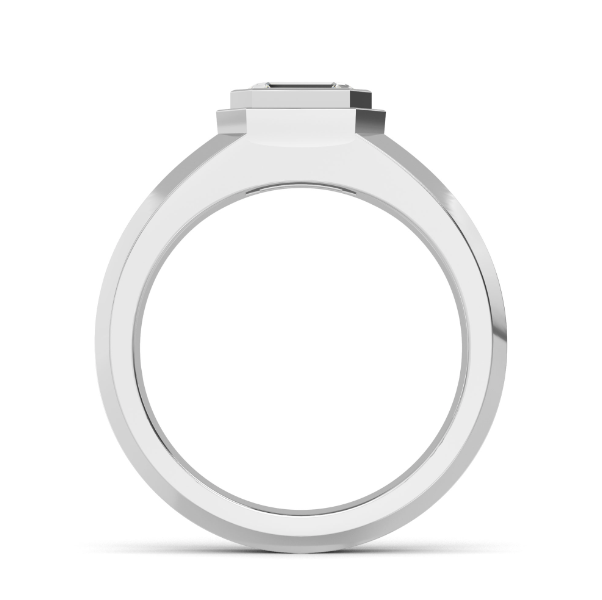 Men’s emerald-cut lab-grown diamond half eternity wedding band

