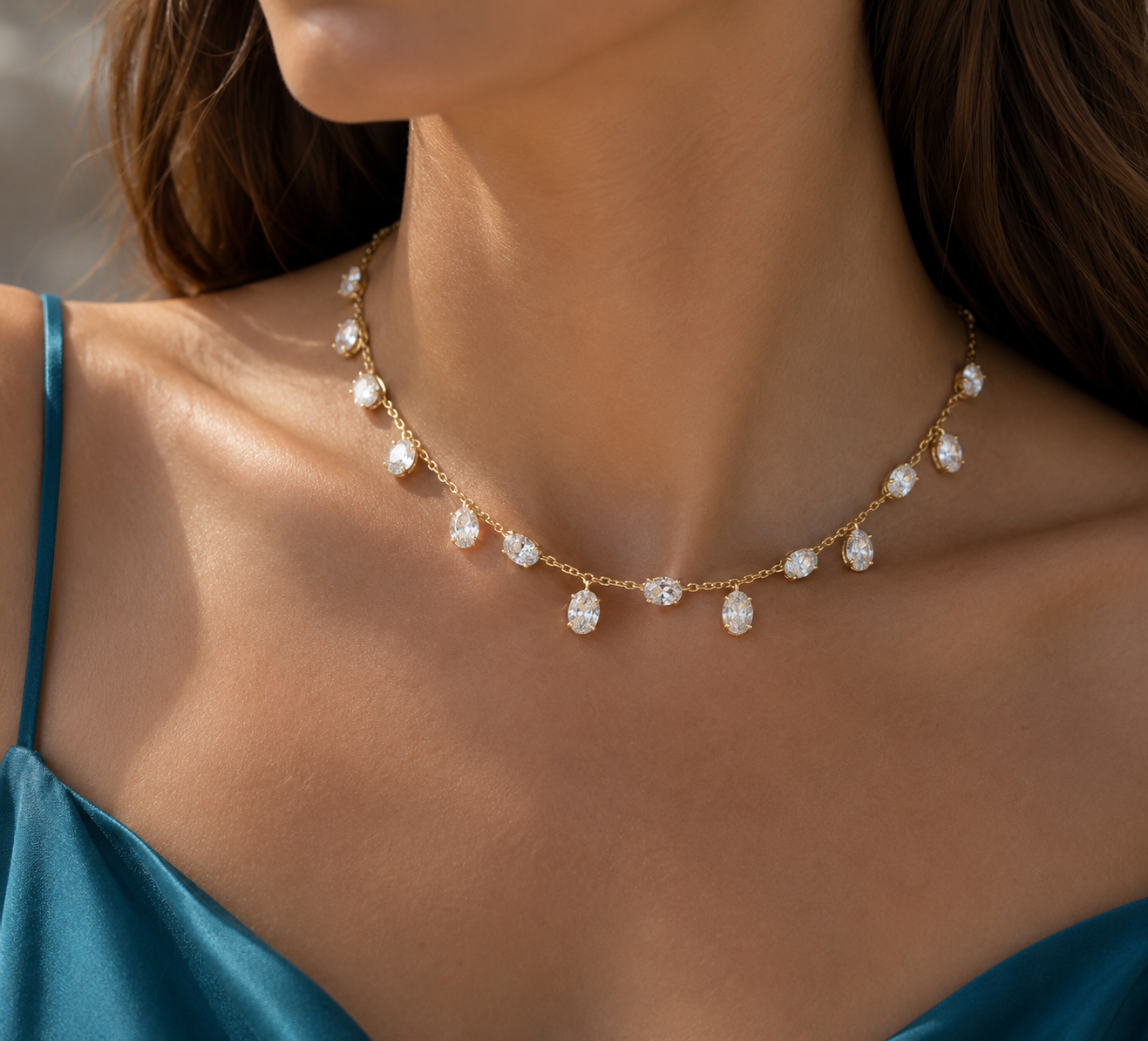 Dancing Oval Lab Grown Diamond Necklace