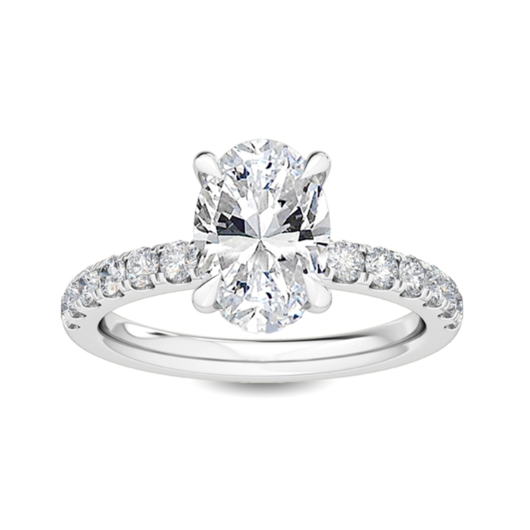 lab grown diamond oval engagement ring 