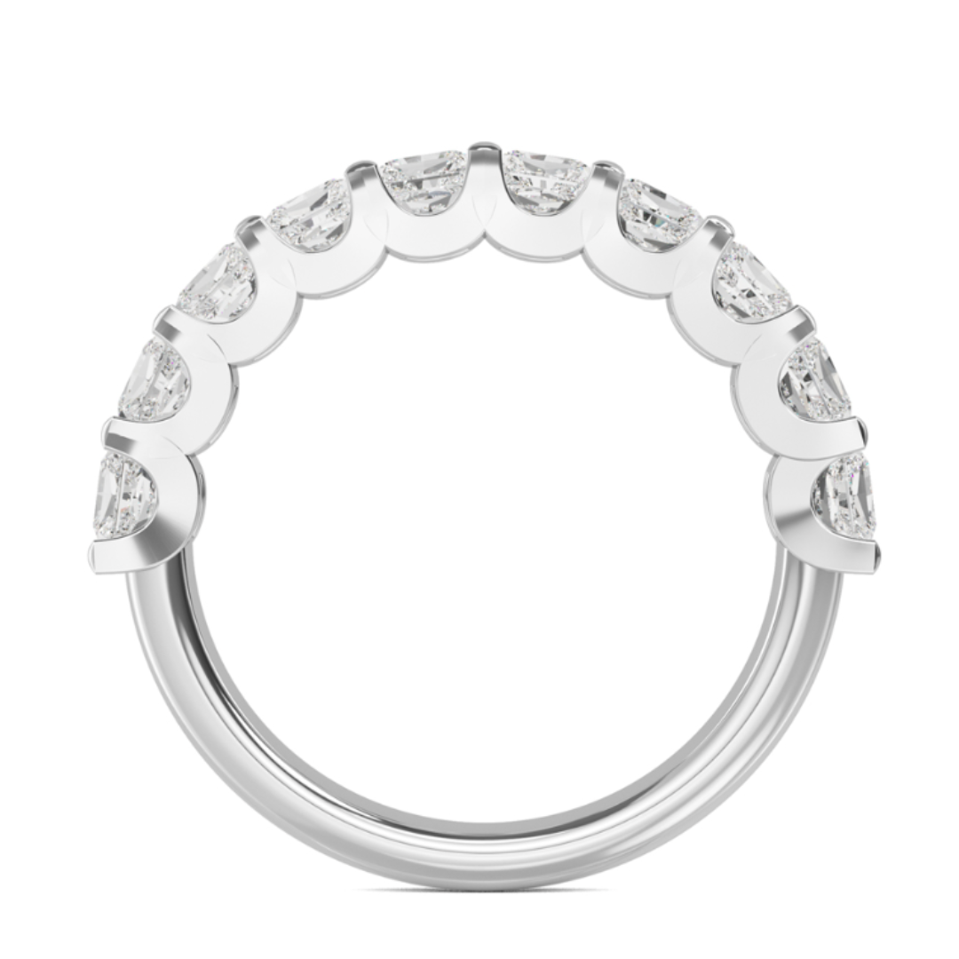 Princess-cut lab-grown diamond wedding band designed for stacking or pairing with an engagement ring

