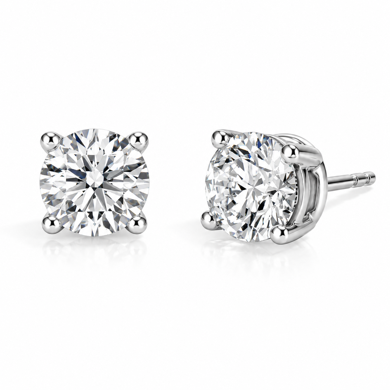 1.00 carat Lab Grown Solitaire Earrings Hong Kong