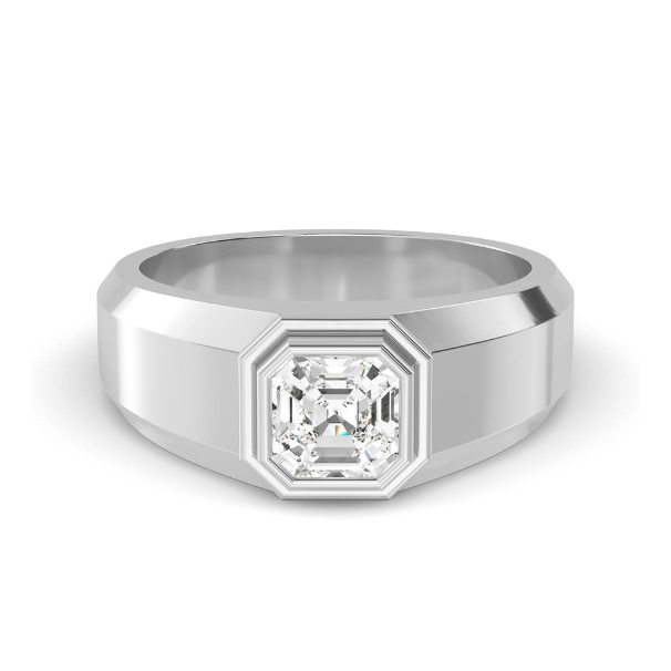 
                      
                        Mens Asscher cut Wedding Band
                      
                    