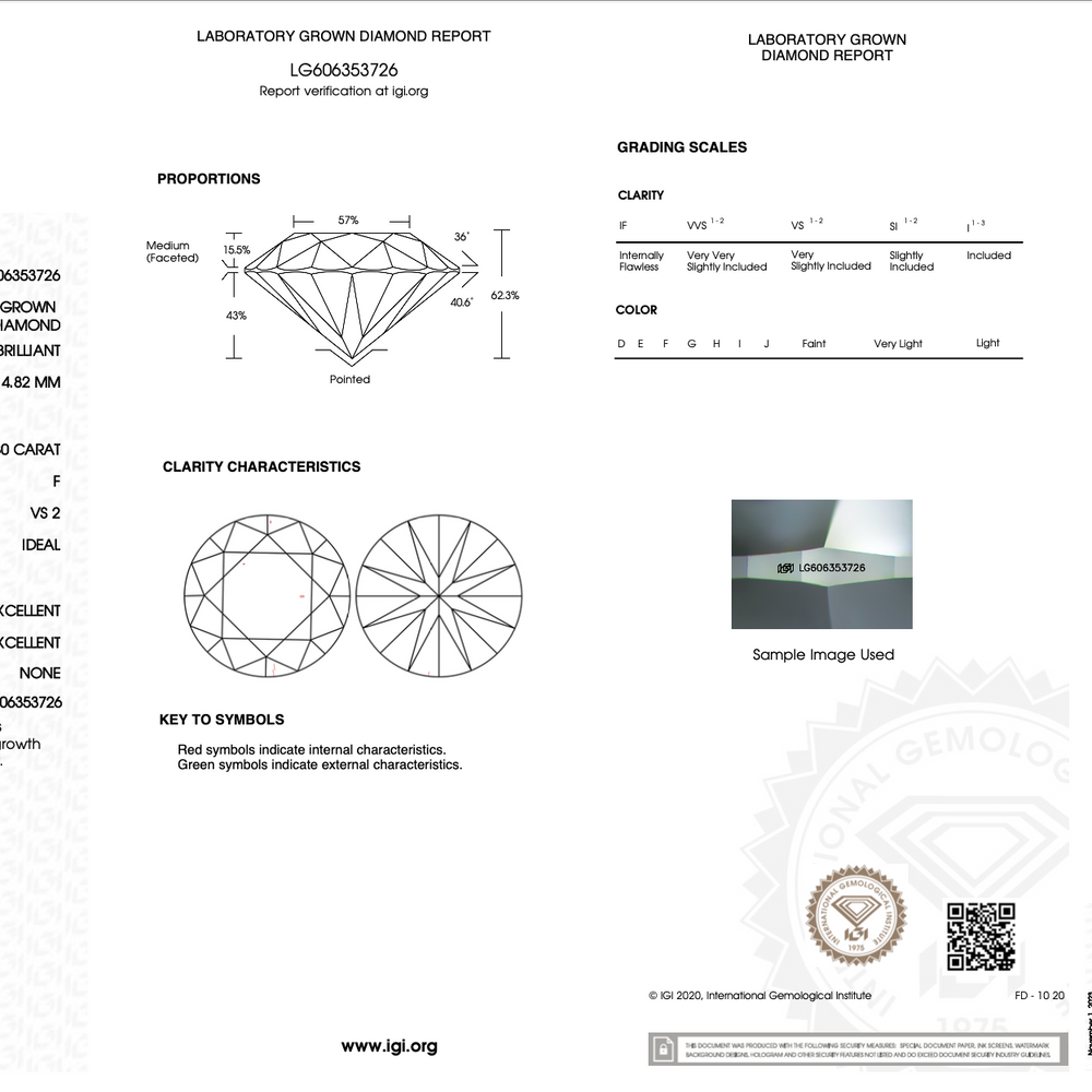 IGI Round Brilliant 1.80 carat F VS2