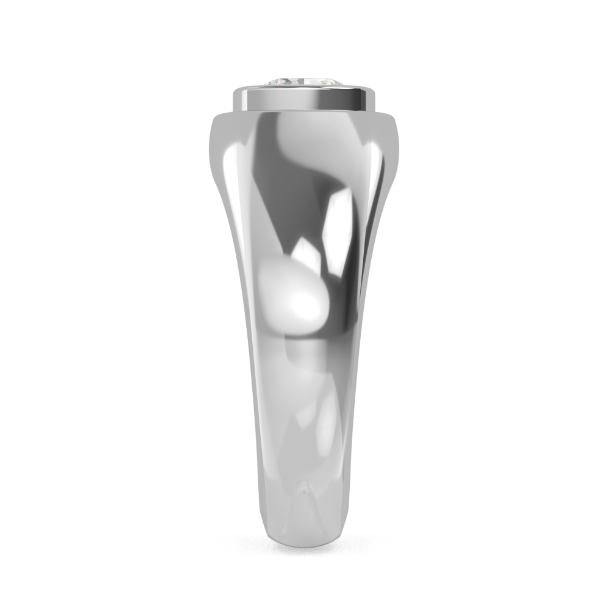 Side profile of a men’s cushion-cut lab-grown diamond wedding ring

