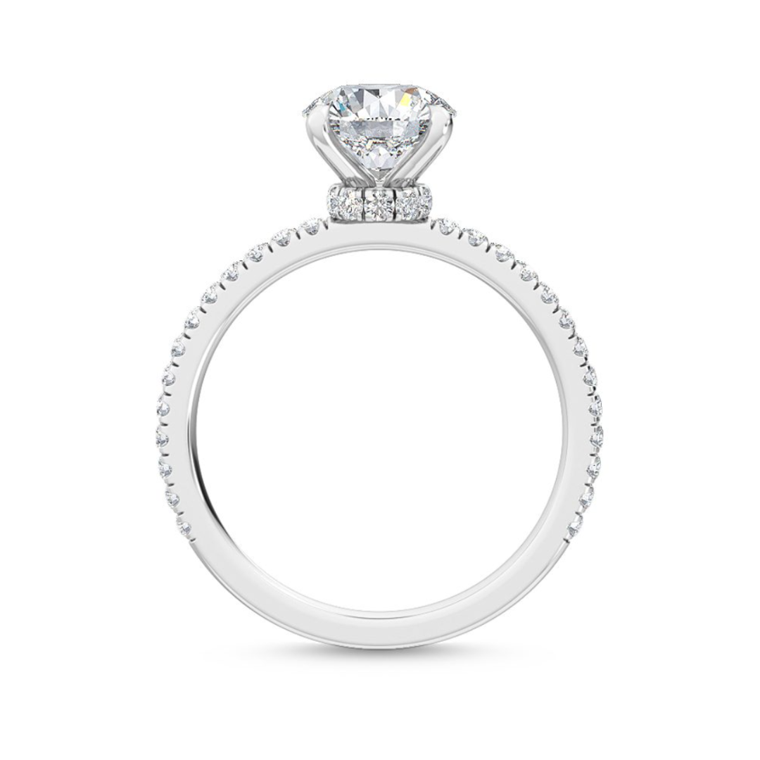 Round Brilliant lab grown diamond engagement ring side angle