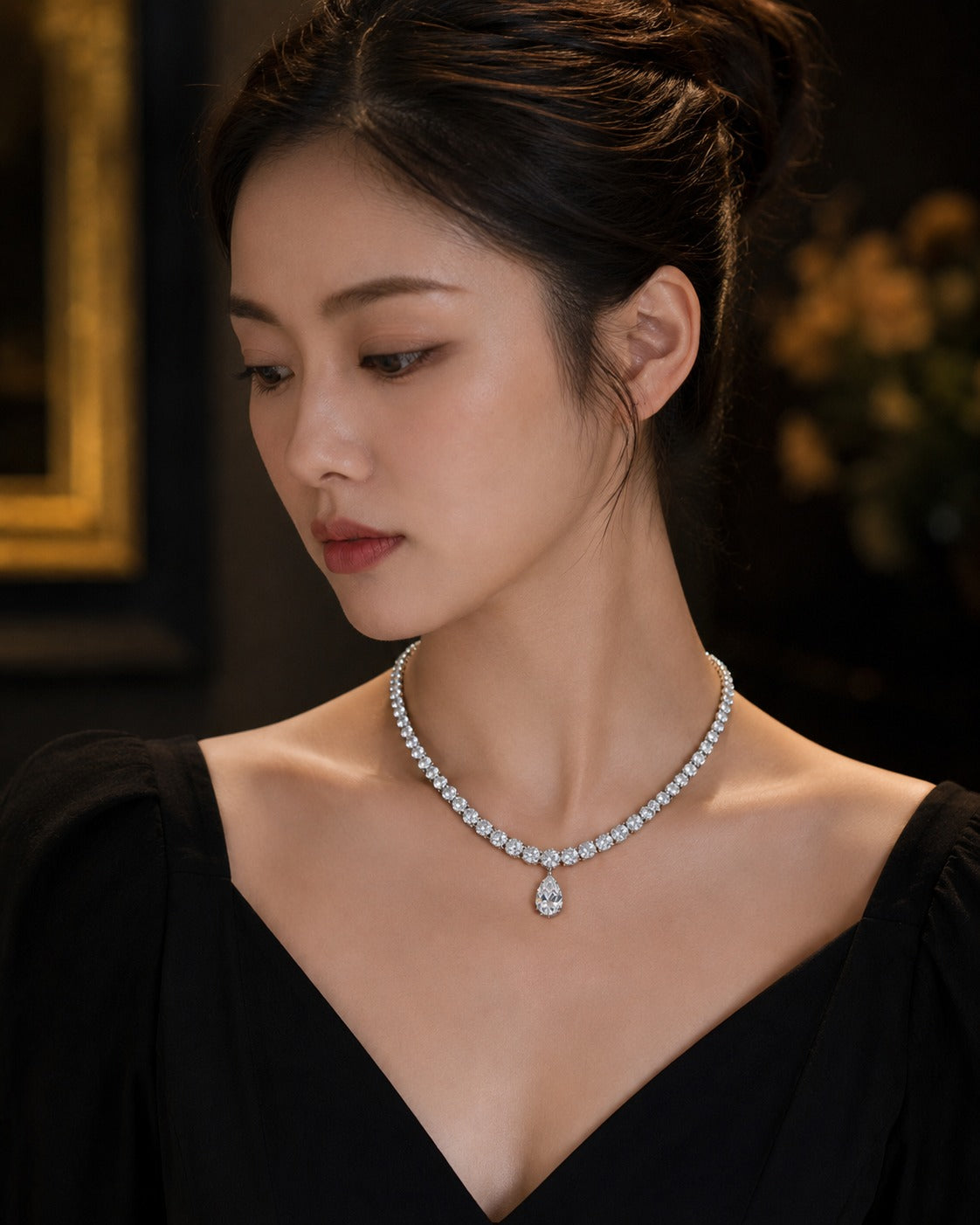 34.00 Carat High Luxury Lab-Grown Diamond Tennis Necklace