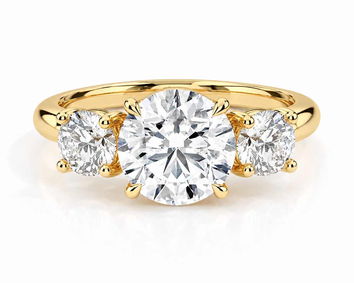 The Round Brillaint Lab Grown Diamond Trilogy Ring