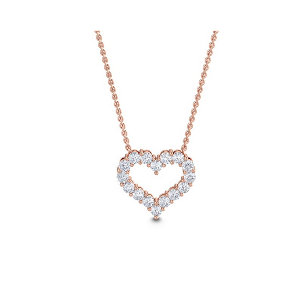 heart lab grown diamond pendant 18k rose gold hong kong