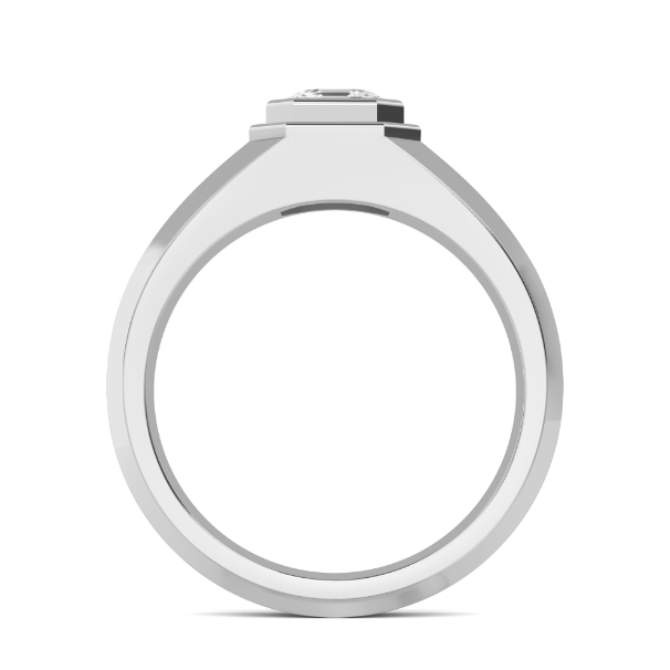 Men’s Asscher-cut lab-grown diamond wedding band with square step-cut diamonds

