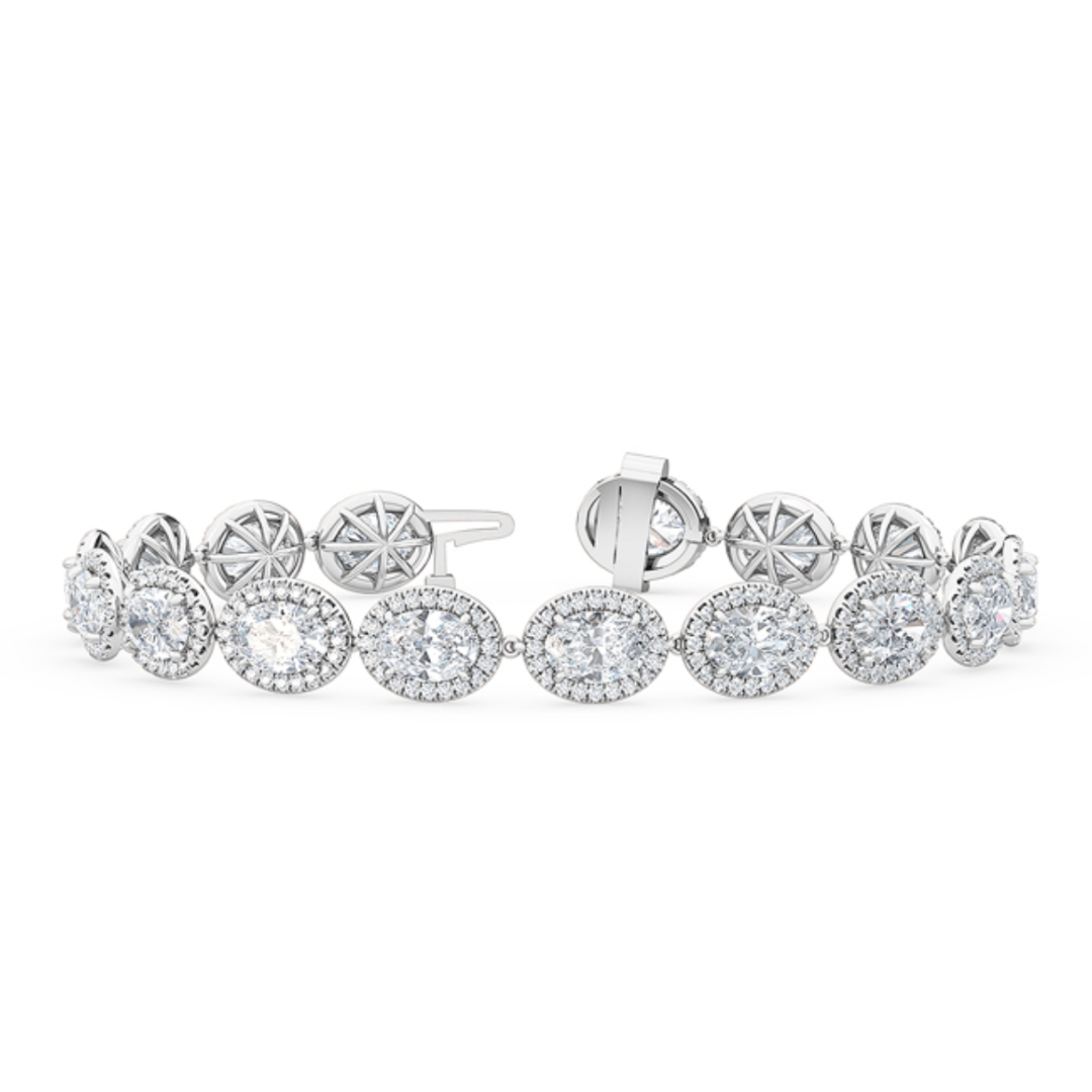 Oval Halo Tennis Bracelet