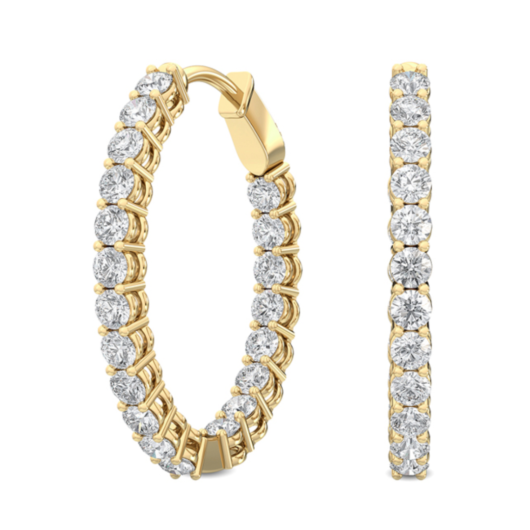 Round Diamond Hoops