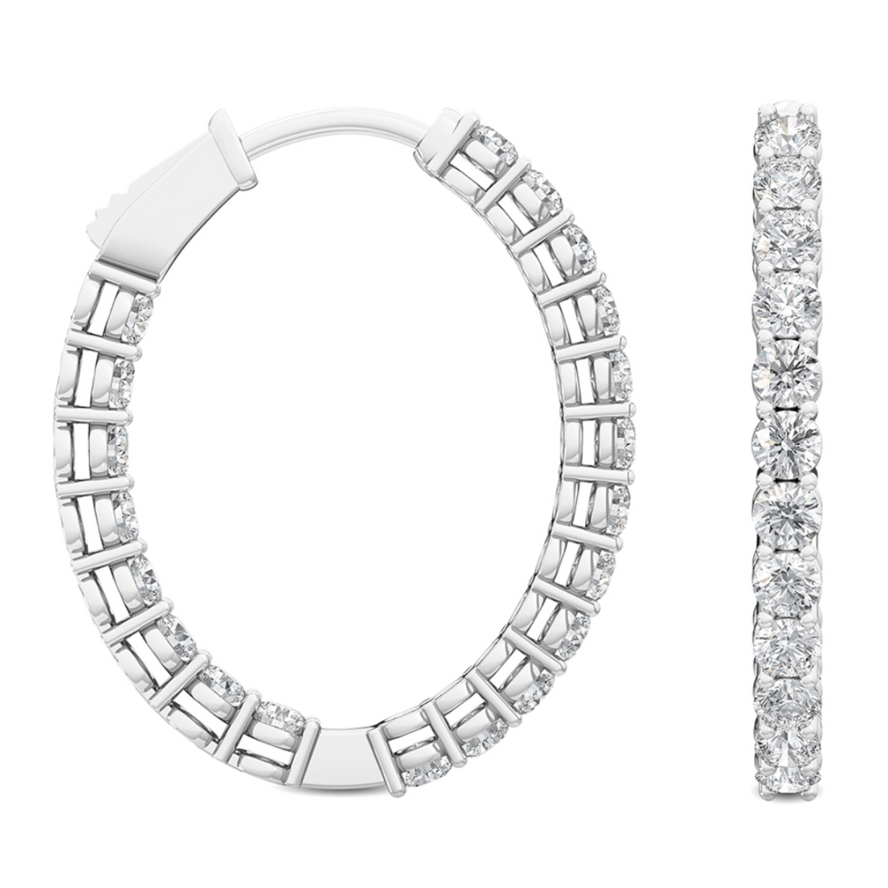 Round Diamond Hoops